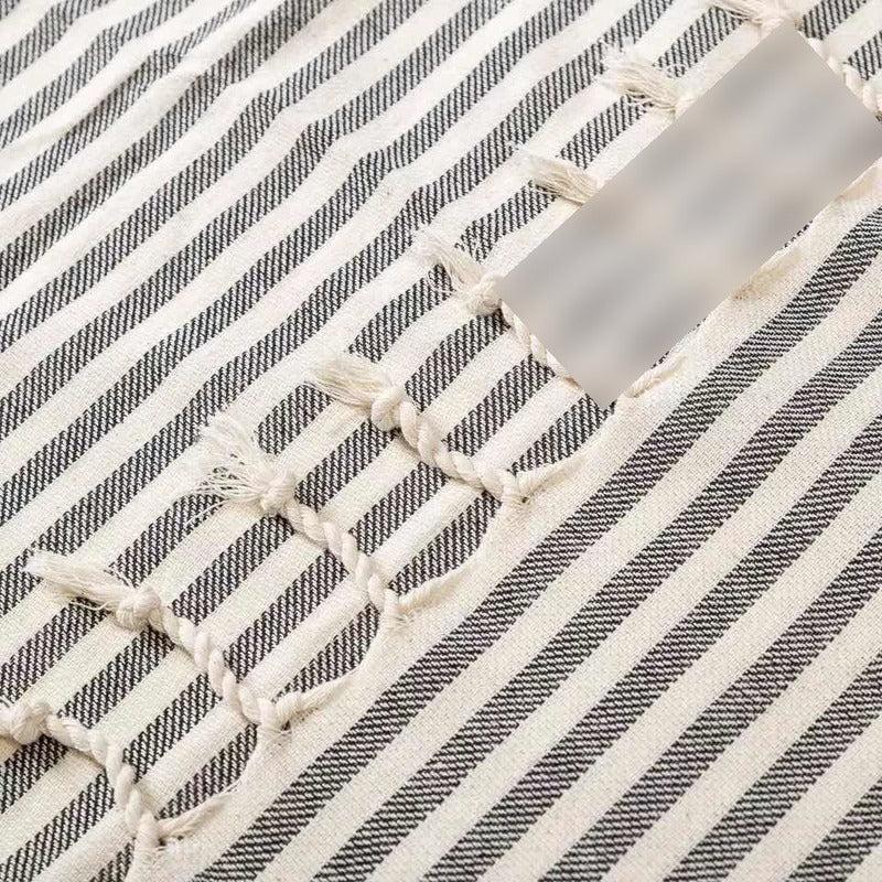 Toalla Turca De Playa Rayada De Gris, Piecera O Manta Gris Rayas