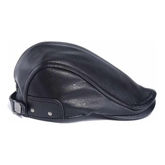 Boina De Eco Cuero, Gorro Boina Cuero Eco Superior Negro Estandar
