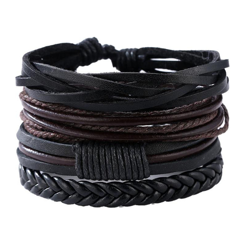 Pulsera Hombre Y Mujer De Cuero - Moda Elegante Vikingo 0 Mm