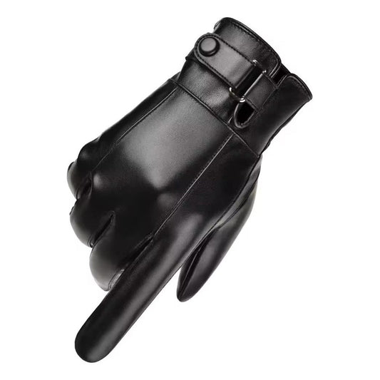 Guantes De Cueroeco, Guante De Hombres Elegantes Negro Liso