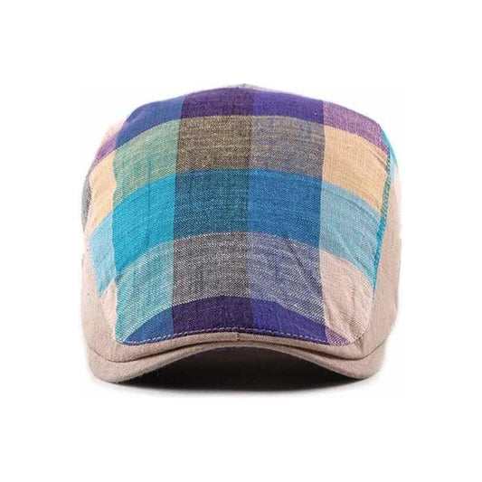 Boina A Cuadros De Colores Unisex, Boina Sombrero. Gris Claro Ajustable 55-62cm