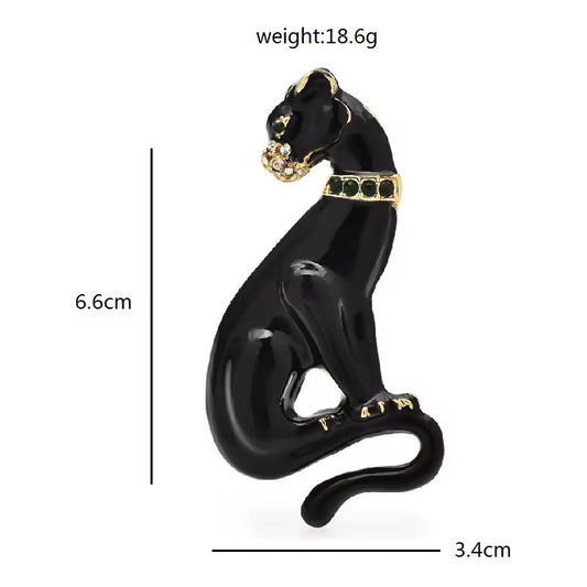 Broche Prendedor Pantera Negra, Elegante Para Tu Ropa Negro