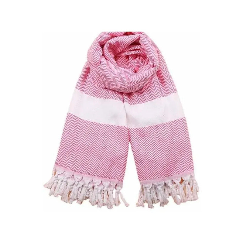Toalla Turca De Playa, Manta O Pieceras Color Fresco Rosa Liso