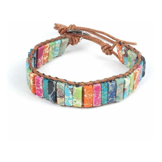 Pulsera Brazalete Piedras Naturales Chakras  Moda Natural 18 Cm 0 Mm
