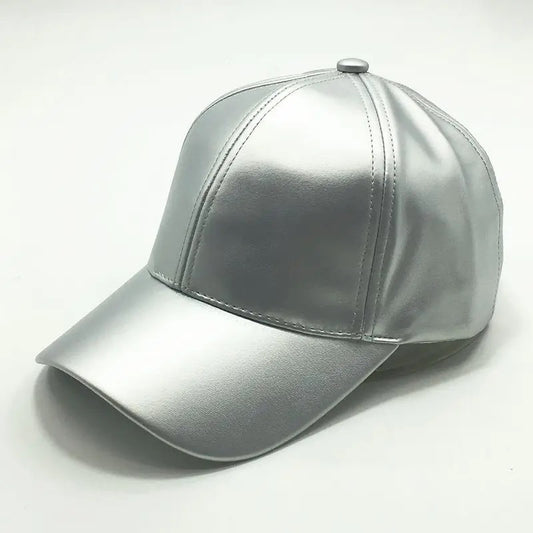 Gorro Mujer Plateado, Modelo Jurerecbf, Gorro Cuero Vegano Plateado Estándar