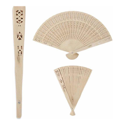 Pack X10 Abanico De Madera Viento Matrimonio Viento Elegante Madera Rayas
