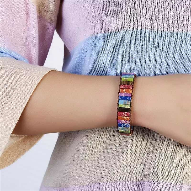 Pulsera Brazalete Piedras Naturales Chakras  Moda Natural 18 Cm 0 Mm