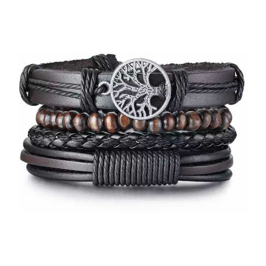 Pulsera Árbol De La Vida, Brazalete Ajustable Cuero Eco 21 Cm 2.54 Cm