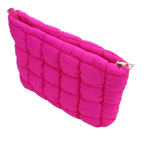 Bolso Cosmetiquero Taquilla, Cosmetiquera Acolchonada Rosa Rosa Chicle