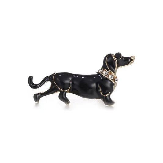 Broche Perro Salchicha Negro Prendedor Aguja Perro Salchicha Negro