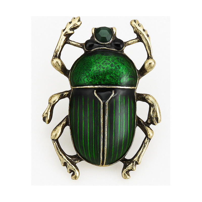 Broche Escarabajo Verde Metálico Vintageestilo Egipcio Verde Oscuro