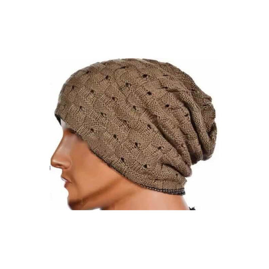 Gorro De Lana Abrigado Masculino Con Estilo Juvenil Marrón Estandar