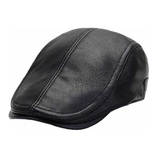 Boina De Eco Cuero, Gorro Boina Cuero Eco Superior Negro Estandar