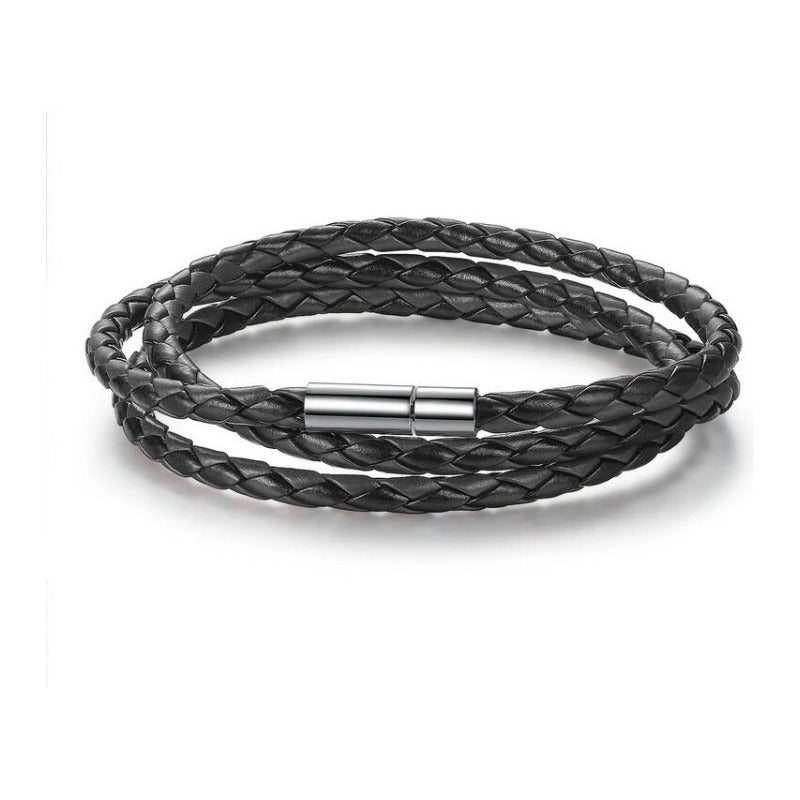 Pulsera Larga De Cuero Elegante De Moda Hombre Y Mujer