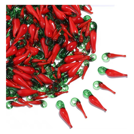 Pack 5 Dijes De Aji Para Collar,  Dijes Para Collares Rojo
