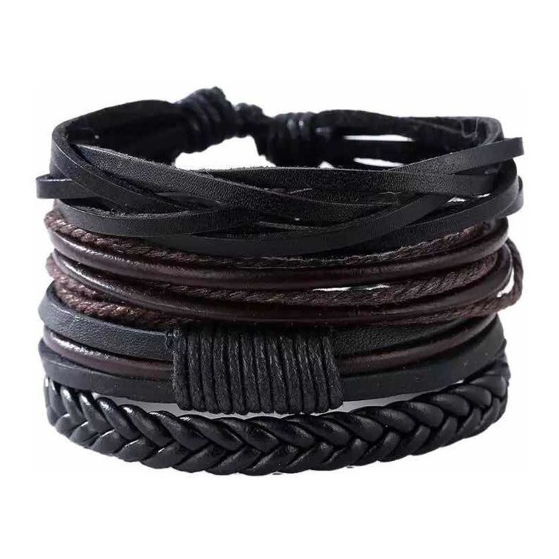Pulsera Hombre Y Mujer De Cuero - Moda Elegante Vikingo 0 Mm