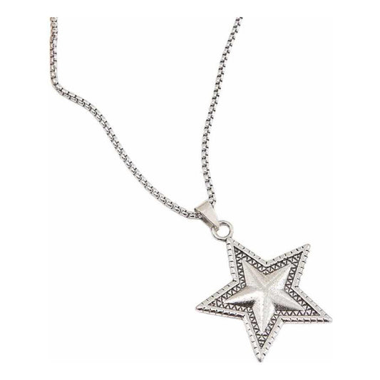 Collar Estrella Robusto Rockero, Collar Estrella Grande Plateado