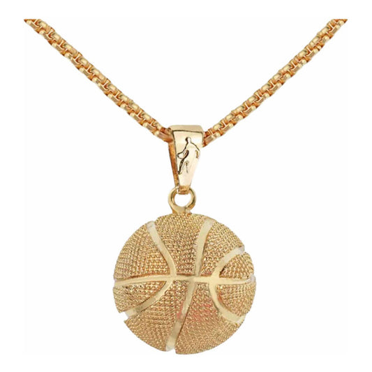Collar Estilo Básquetbol, Collar Acero Inoxidable Basket Dorado