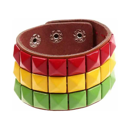 Pulsera Estilo Reggae Verde Amarillo Y Rojo 50.8 Cm