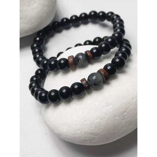 Pulsera De Piedras - Tibetana - Moda Hombre Y Mujer Natural 22 Cm 0 Mm