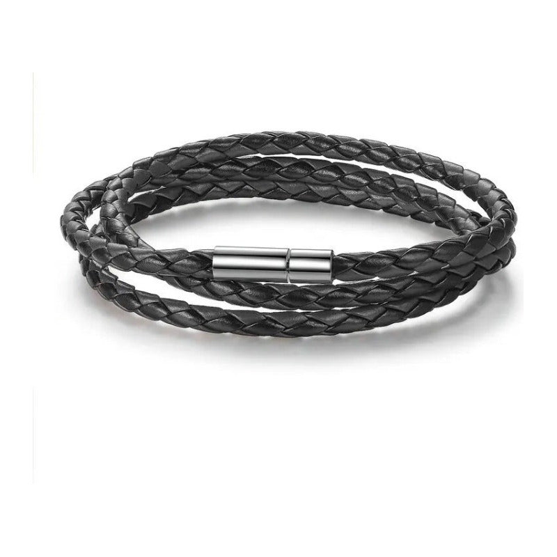 Pulsera Larga De Cuero Elegante De Moda Hombre Y Mujer