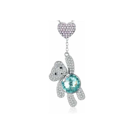 Cadenita Colgante De Osito De Peluche De Plata, Collar Oso Plateado