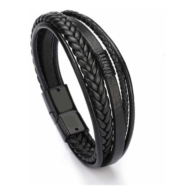 Pack 3 Pulseras Brazalete Cuero Con Cierre Magnético 0 Cm 0 Mm