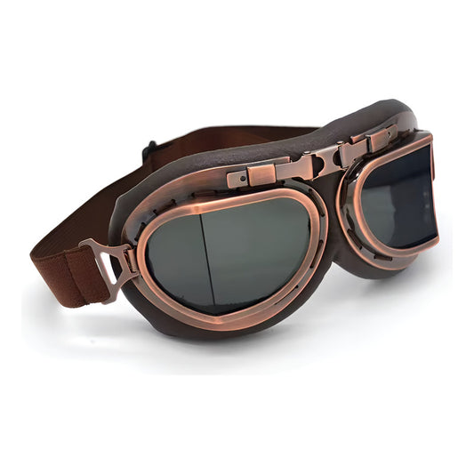 Gafas Retro Aviador Steampunk Moto Cosplaydecoración Vintage Café Marrón Oscuro Estandar