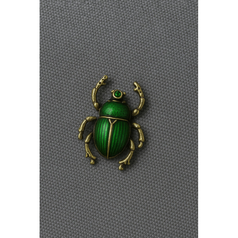 Broche Escarabajo Verde Metálico Vintageestilo Egipcio Verde Oscuro