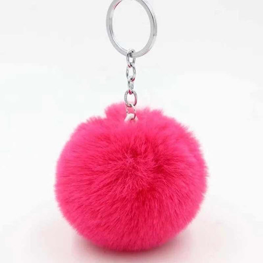 Llavero Estiloso De Pompón, Llavero Para Mujer Rosa Chicle