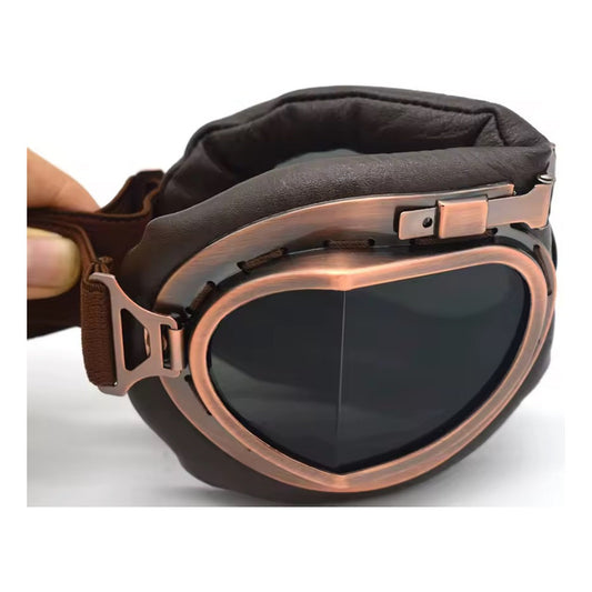 Gafas Retro Aviador Steampunk Moto Cosplaydecoración Vintage Café Marrón Oscuro Estandar