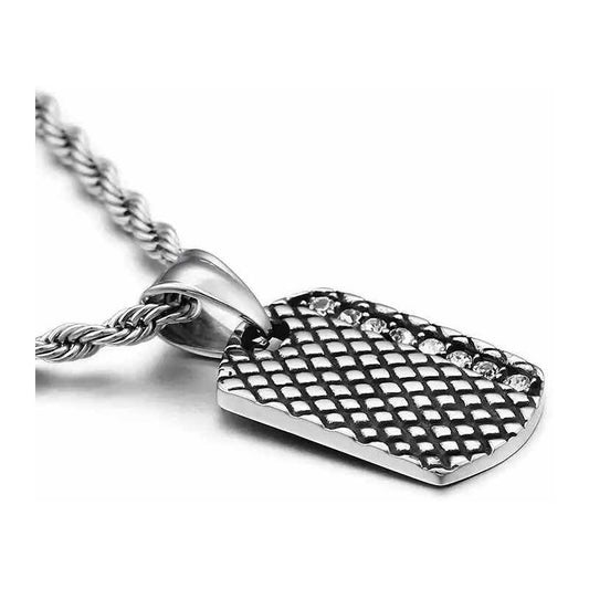 Collar Cadena Hombre Con Placa Distintiva Medalla