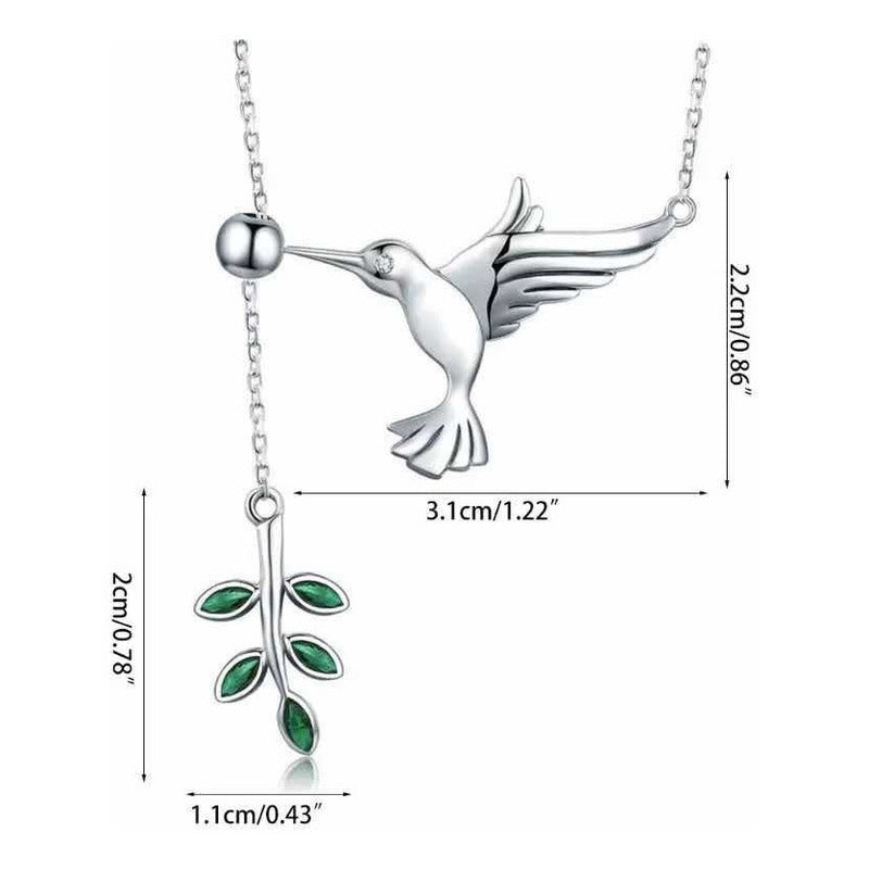 Collar De Plata Ley 925 - Fina Gargantilla De Colibrí Joya Plateado