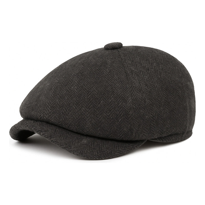 Boina Hombre Estilo Peaky Blinders Vintage Urbana Elegante Negro Estandar Lisa