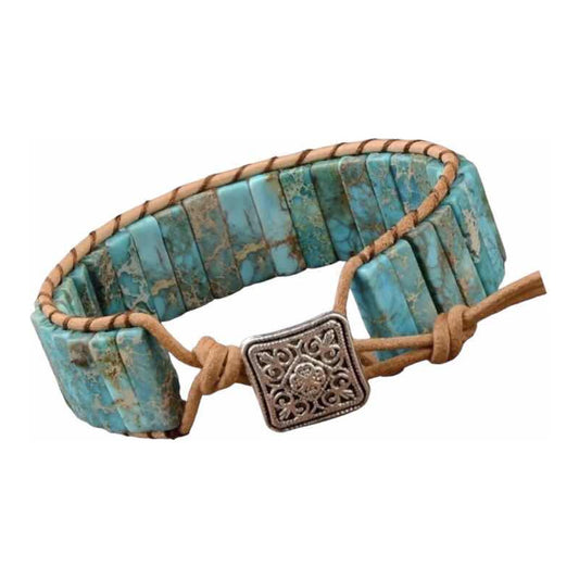 Pulsera Para Mujer, De Piedras Verdes Ajustable Turquesa 48.26 Cm