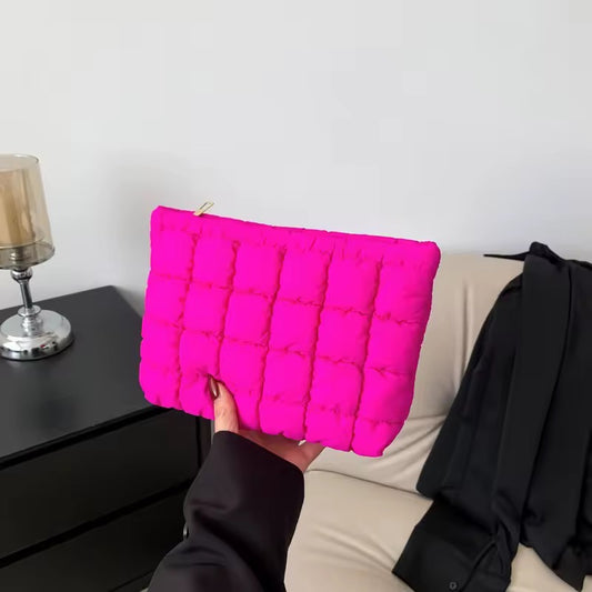 Bolso Cosmetiquero Taquilla, Cosmetiquera Acolchonada Rosa Rosa Chicle
