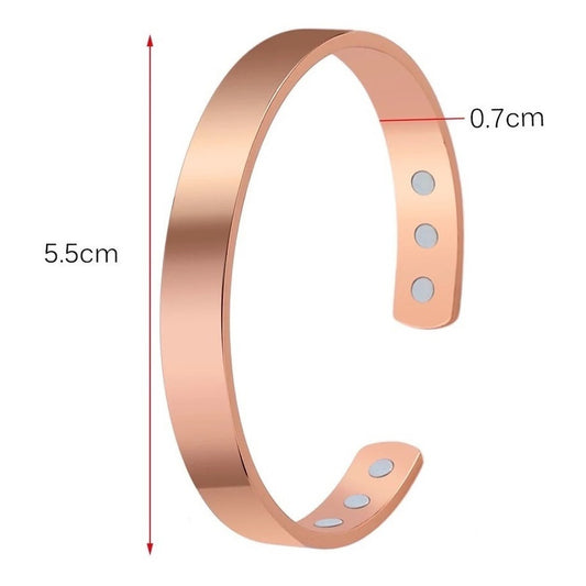 Pulsera Cobre Brazalete De Cobre Ajustable Elegante 22 Cm 0 Mm