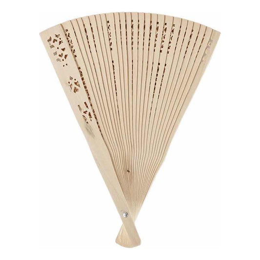 Pack X2 Abanico De Madera Diseños Matrimonio Viento Elegante Cafe Claro Diseño