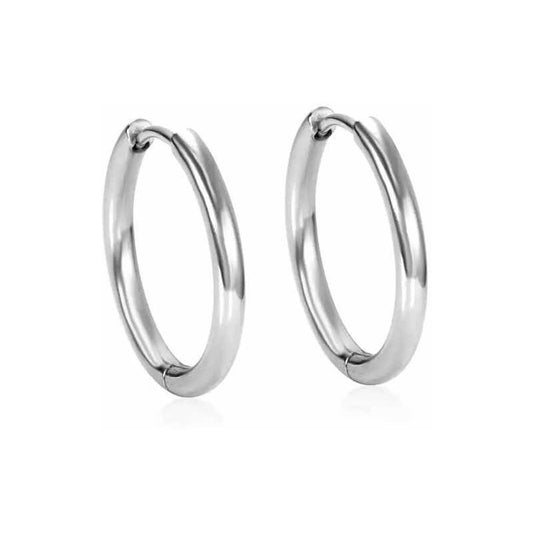 Aro Argolla Oreja Pendiente Arete Estilo Mujer Y Hombre Plateado