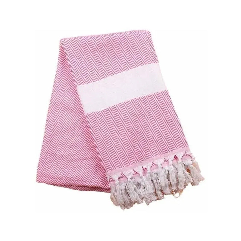 Toalla Turca De Playa, Manta O Pieceras Color Fresco Rosa Liso