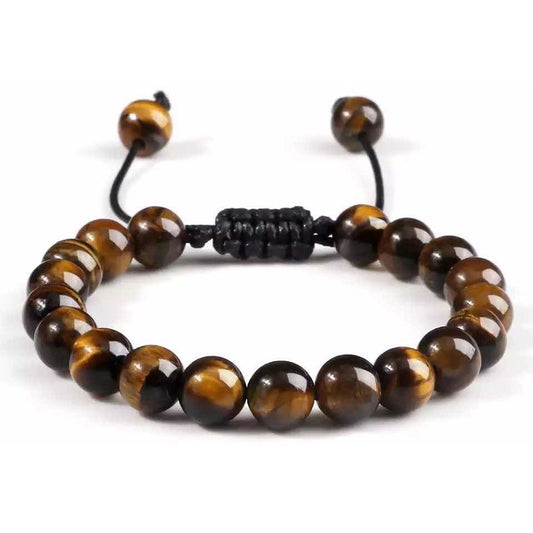Pulsera De Ojo De Tigre, Pulsera Piedras Ajustable 2.54 Cm