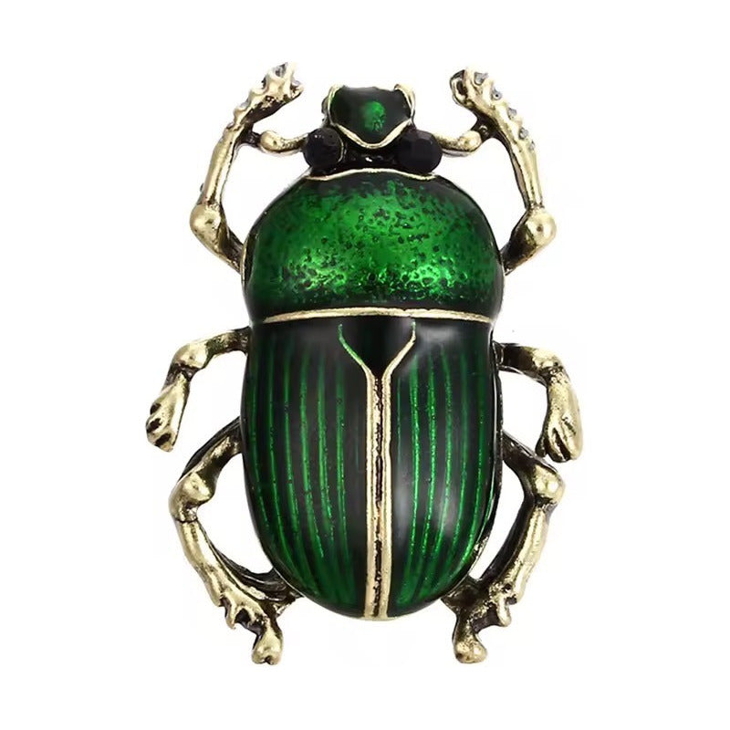 Broche Escarabajo Verde Metálico Vintageestilo Egipcio Verde Oscuro