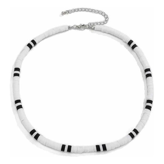Collar De Arcilla Polimerica, Gargantilla Blanca Unisex Blanco