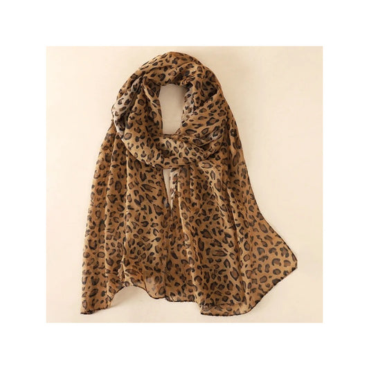 Pañuelo Femenino Elegante Y Bufanda Fresca Diseñó Leopardo Leopardo Talla Estándar