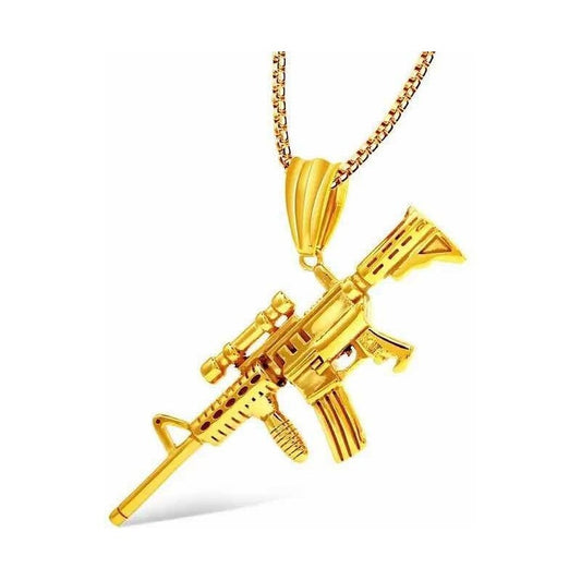 Colgante Forma De Arma - Collar Dorado Colgante Dorado