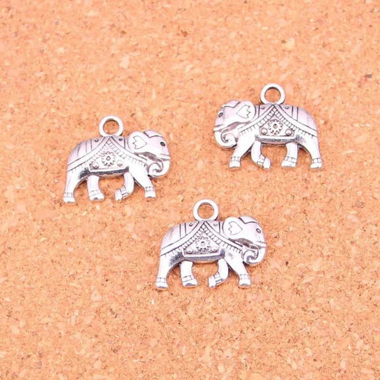 Elegante Colgante Collar Elefante Tailandés Gris