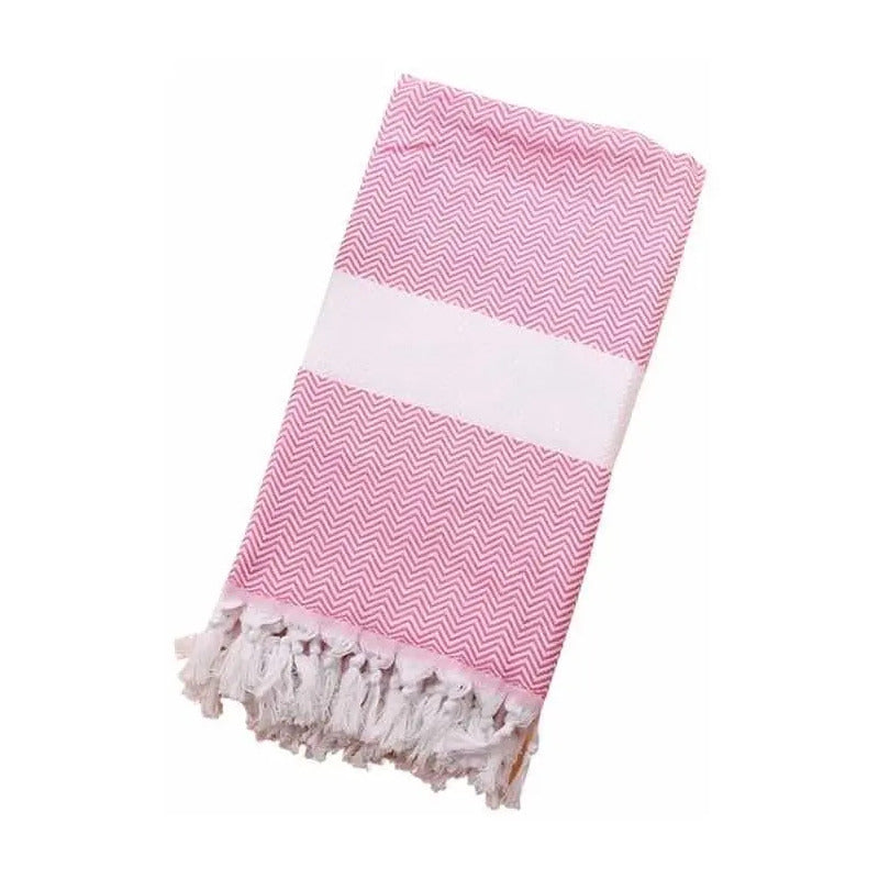 Toalla Turca De Playa, Manta O Pieceras Color Fresco Rosa Liso