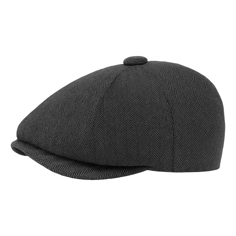 Boina Hombre Estilo Peaky Blinders Vintage Urbana Elegante Negro Estandar Lisa