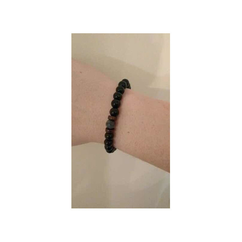 Pulsera De Piedras - Tibetana - Moda Hombre Y Mujer Natural 22 Cm 0 Mm