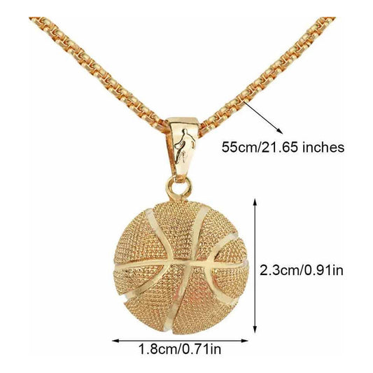 Collar Estilo Básquetbol, Collar Acero Inoxidable Basket Dorado